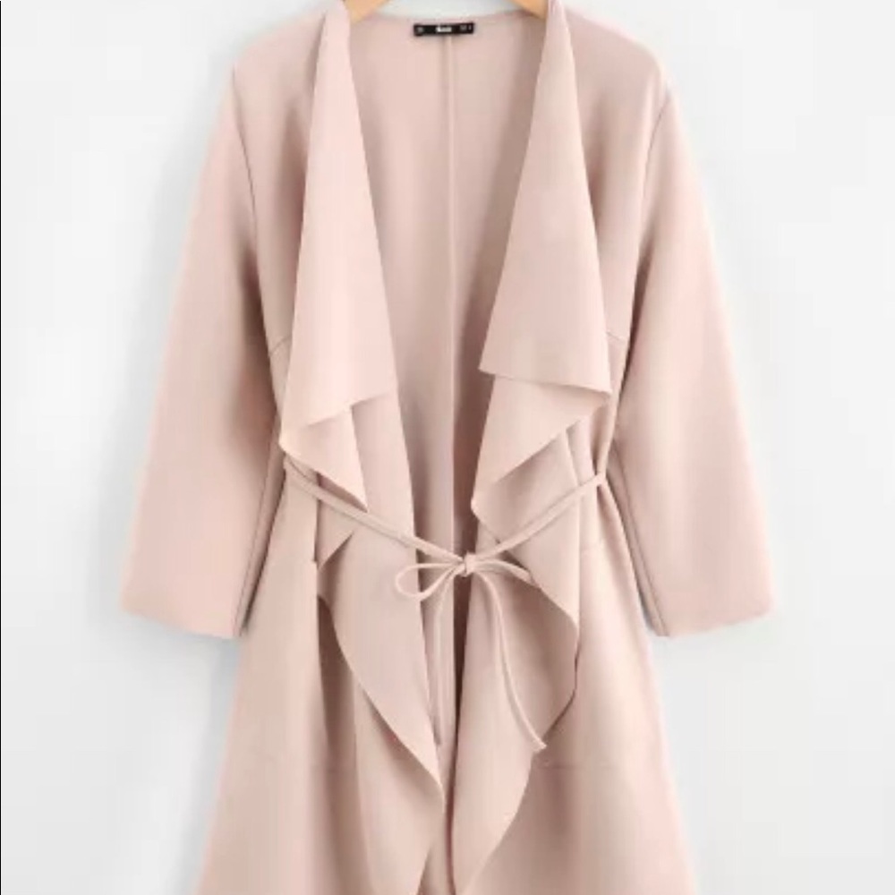 Waterfall front wrap sweater coat
